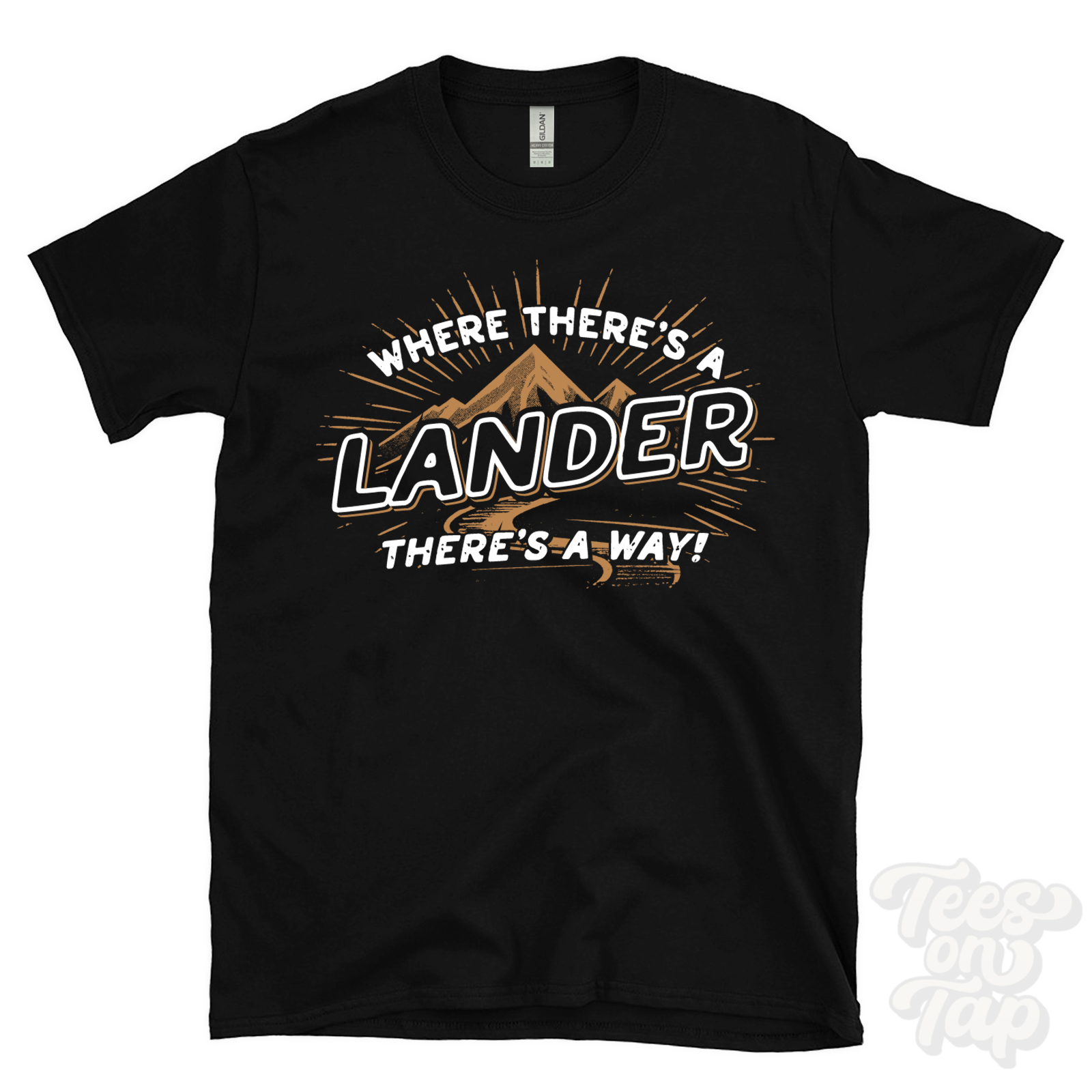 WHERE THERE’S A LANDER… T-SHIRT name surname funny family gift idea