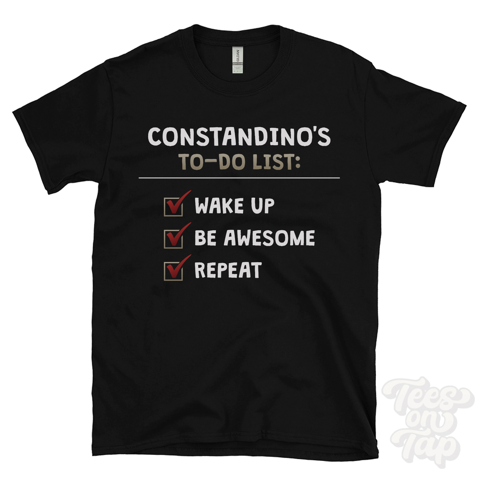 CONSTANDINO’S TO DO LIST WAKE UP BE AWESOME REPEAT T-SHIRT funny name gift idea